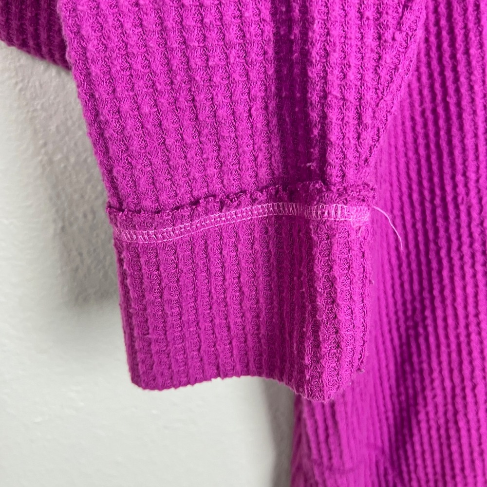 LOGO Lounge Lori Goldstein Wanda Waffle Knit Tunic Top Magenta Purple Womens XL - Picture 4 of 8